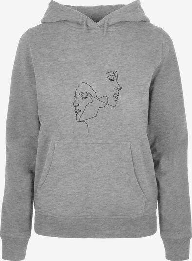 Mister Tee Plus Size Sweatshirt 'One Line' in graumeliert / schwarz, Produktansicht