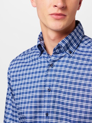 ETERNA Regular fit Button Up Shirt in Blue