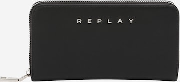 REPLAY Wallet in Black: front