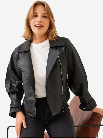 Veste mi-saison Bianco Lucci en noir : devant