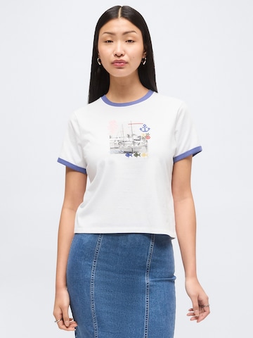 Abercrombie & Fitch - Camisa 'COASTAL BEATNIK SKIMMING BOAT' em branco: frente