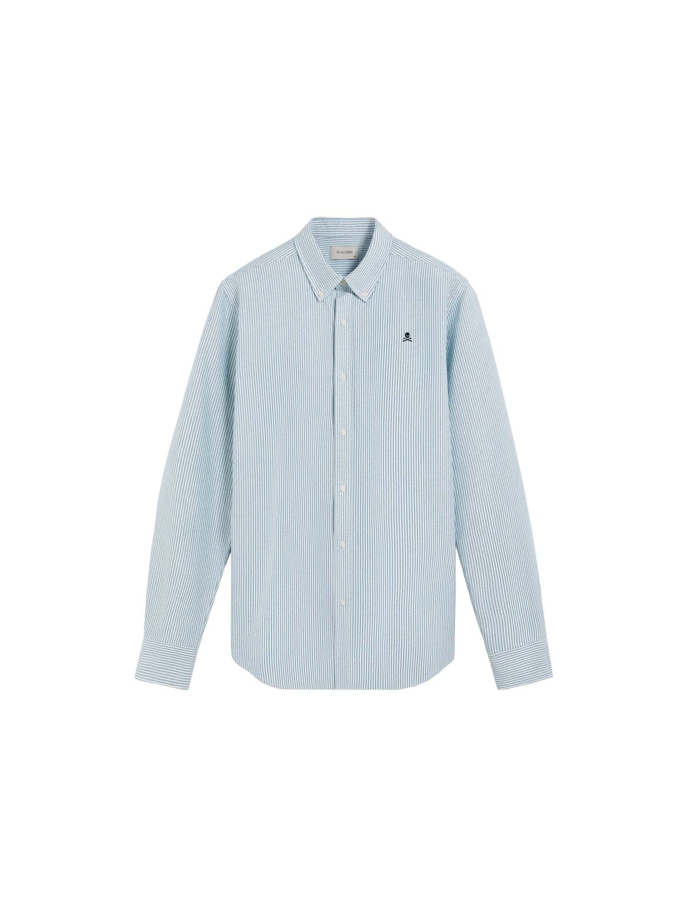 Scalpers Regular fit Overhemd 'New Oxford' in Blauw: voorkant