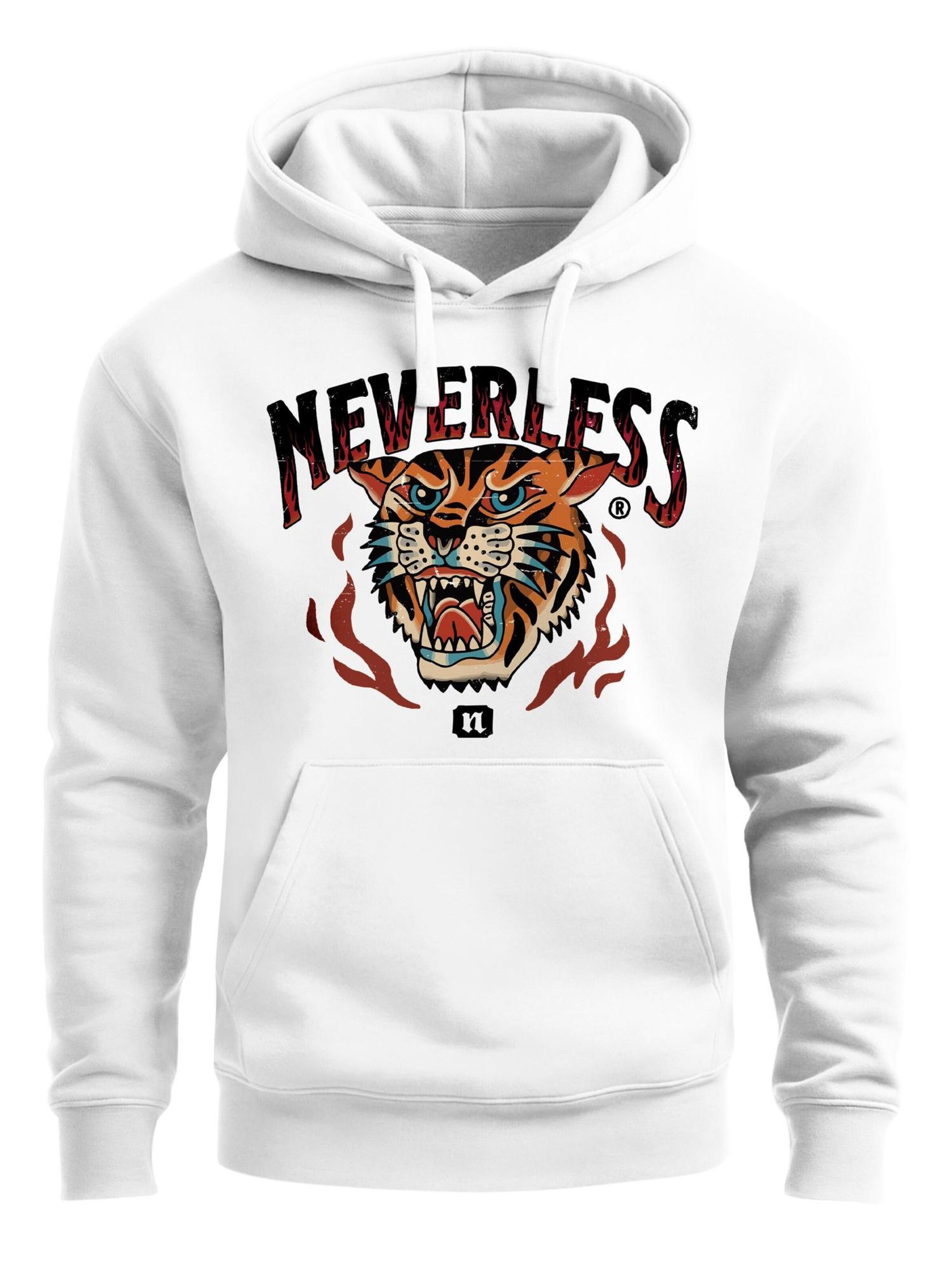 Neverless Sweatshirt 'Tiger' in White: front
