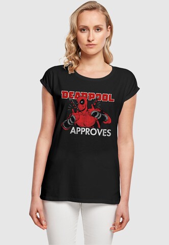 ABSOLUTE CULT T-Shirt 'Deadpool - Approves' in Schwarz: predná strana