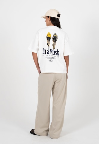 T-Shirt 'Cyclists' Prohibited en blanc