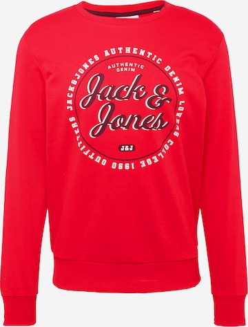 JACK & JONES Sweatshirt 'Andy' i röd: framsida