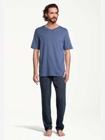 SCHIESSER Pyjama kort 'Night & Home' in Blauw