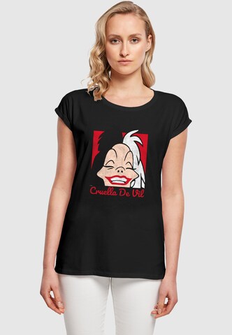 T-shirt '101 Dalmations - Cruella De Vil Head' ABSOLUTE CULT en noir : devant