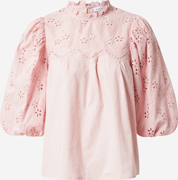 Warehouse Blouse 'Broderie' in Roze: voorkant
