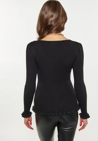 faina Knit Cardigan in Black