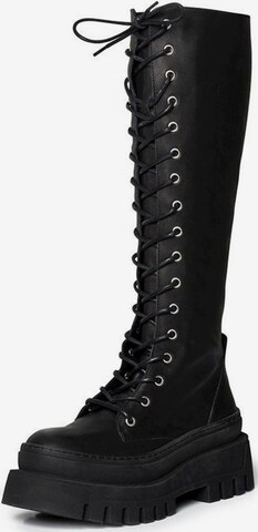 STEVE MADDEN Lace-Up Boots in Black: front