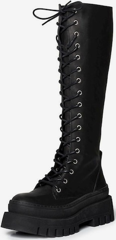 Bottes à lacets STEVE MADDEN en noir : devant