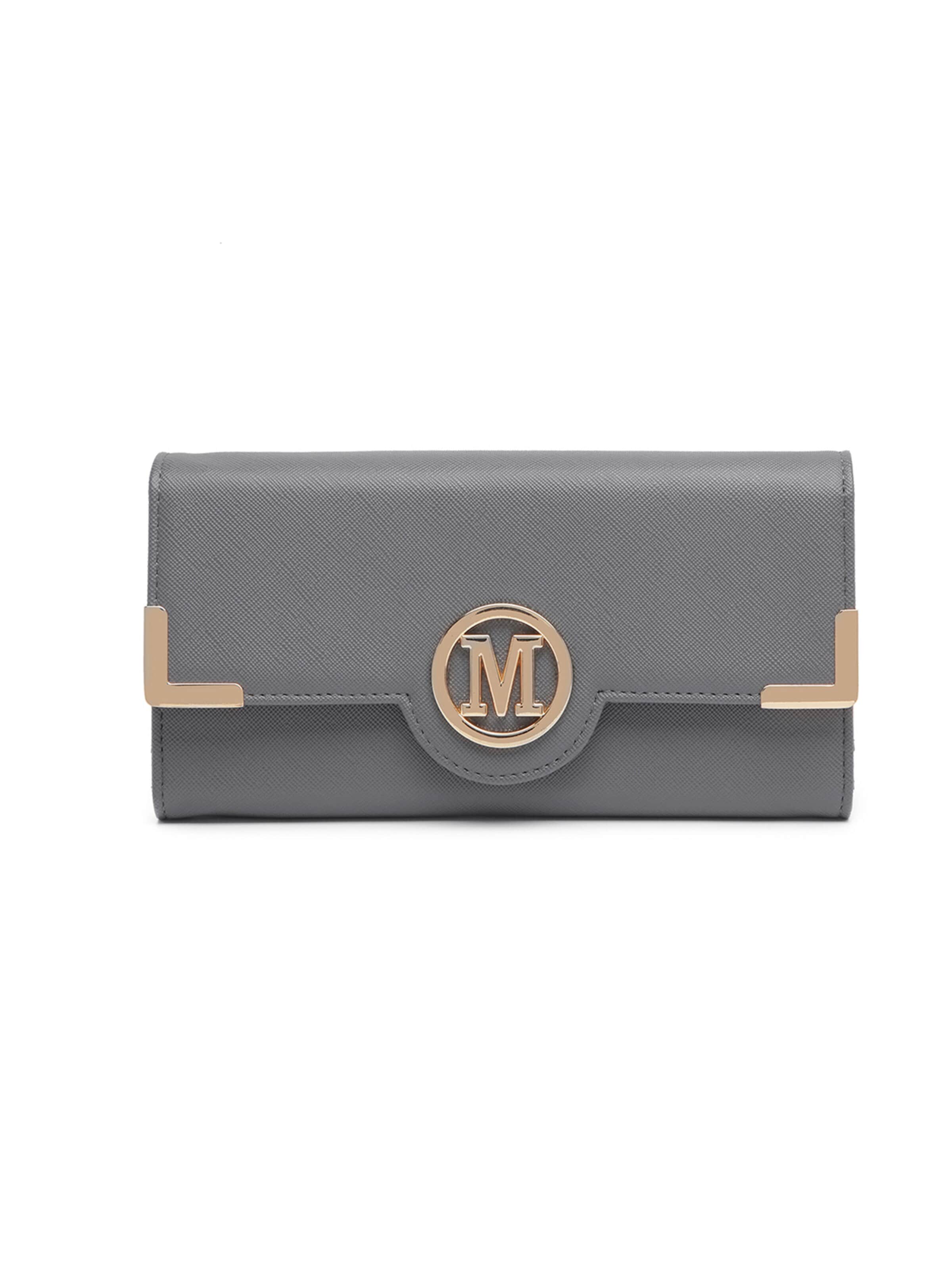 Miss Lulu Wallet in Grey: front