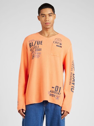 CAMP DAVID Sweter w kolorze pomarańczowy: przód