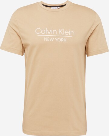 Maglietta di Calvin Klein in beige: frontale