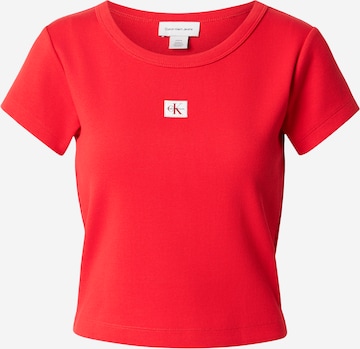 Tricou de la Calvin Klein Jeans pe roșu: față