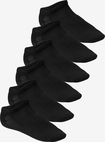 footstar Athletic Socks 'Perfect Fit' in Black: front