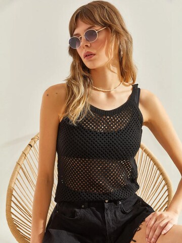 Bianco Lucci Top 'Tanktops & Camis' | črna barva: sprednja stran