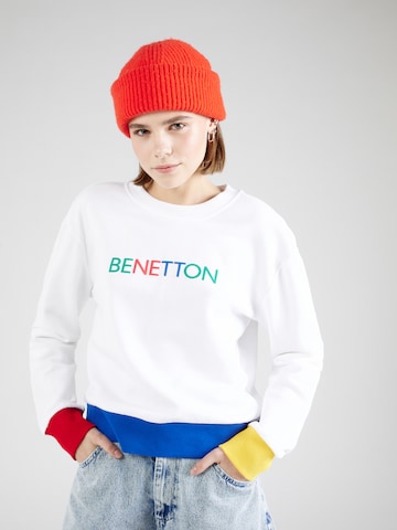 UNITED COLORS OF BENETTONSweater majica - bijela boja: prednji dio