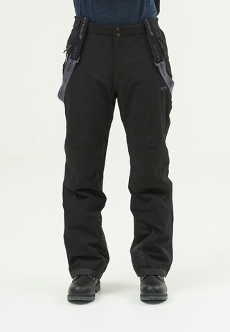 Whistler Regular Workout Pants 'GIPPSLANG' in Black: front