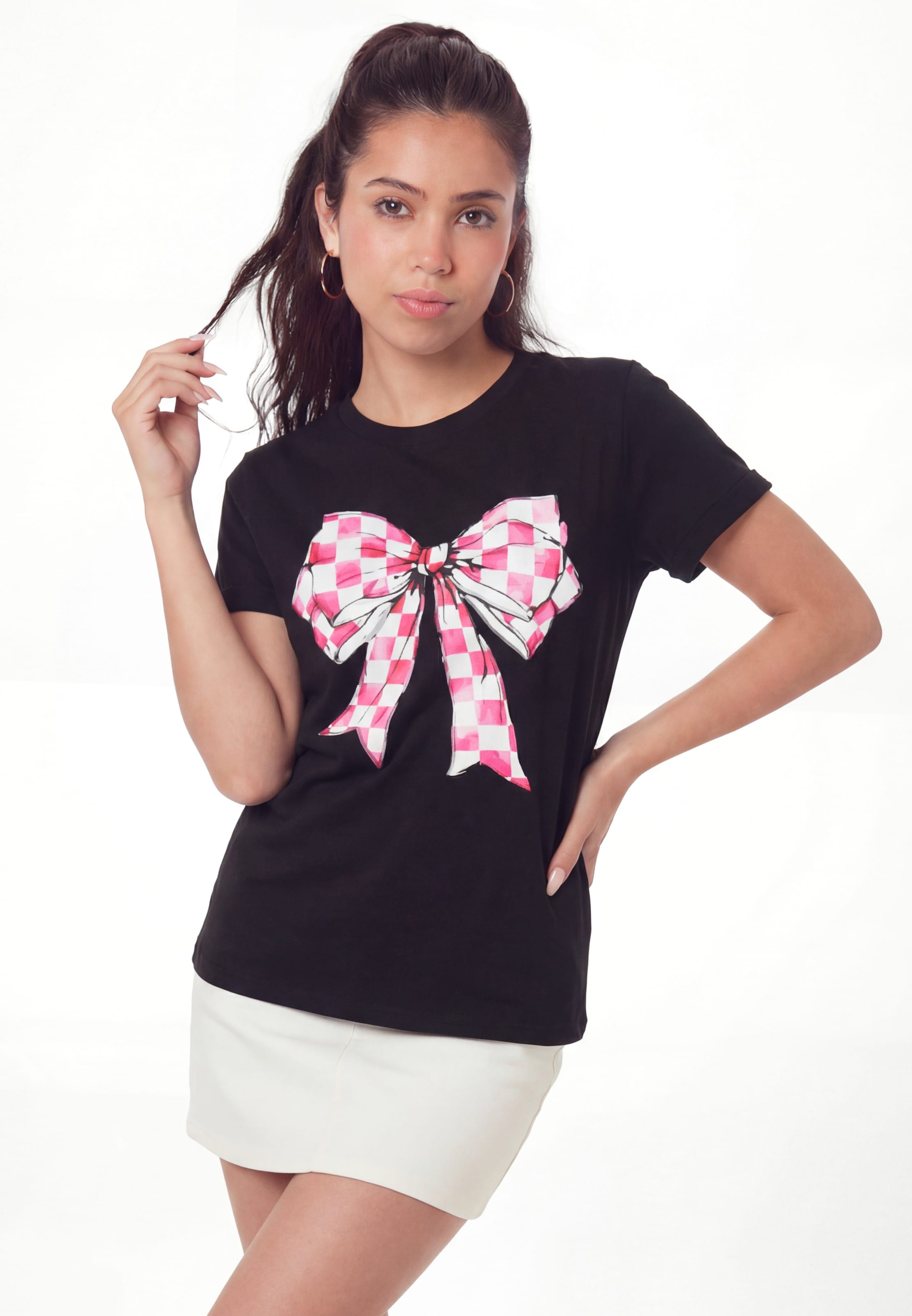 T-shirt MIMO en noir : devant