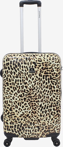 Saxoline Suitcase 'Leopard' in Yellow: front