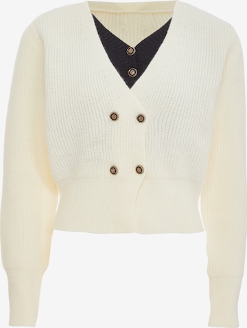 CARNEA Knit Cardigan in White: front