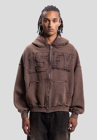 FAVELA Sweatjacke in Braun: Vorderseite