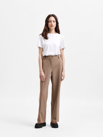 SELECTED FEMME Wide leg Pleated Pants in Brown