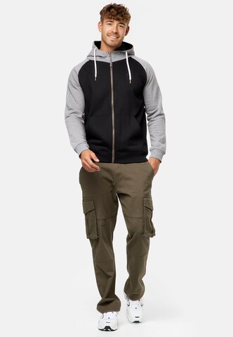 INDICODE JEANS Sweatvest 'Pulko' in Zwart