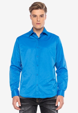 CIPO & BAXX Regular fit Overhemd in Blauw: voorkant