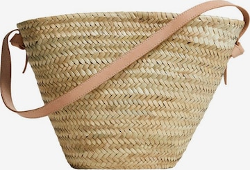 MANGO Beach Bag 'Turqueta' in Beige: front