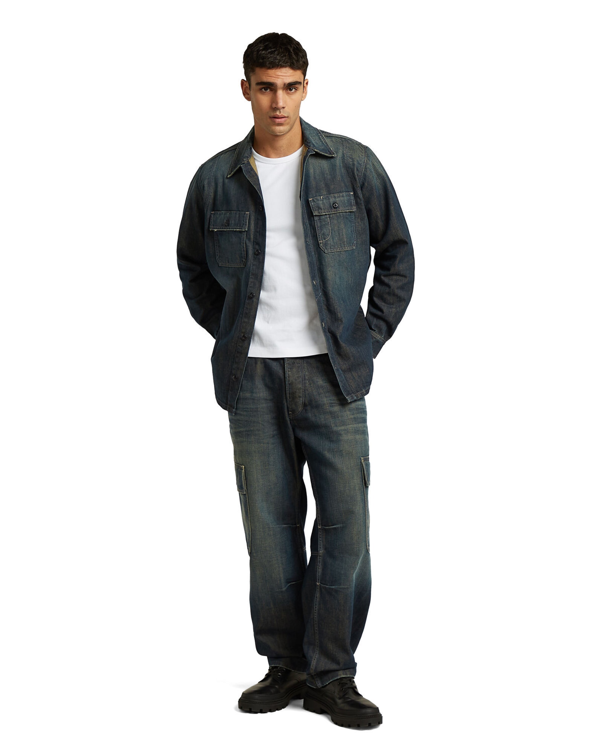 G-STAR Regular fit Zakelijk overhemd ' ' in Blauw: voorkant