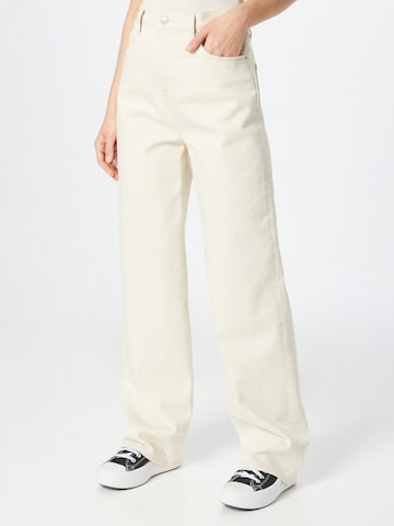 Calvin Klein Jeans Wide leg Jeans in Geel: voorkant