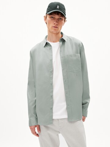 ARMEDANGELS Regular fit Button Up Shirt 'Skjortas' in Green