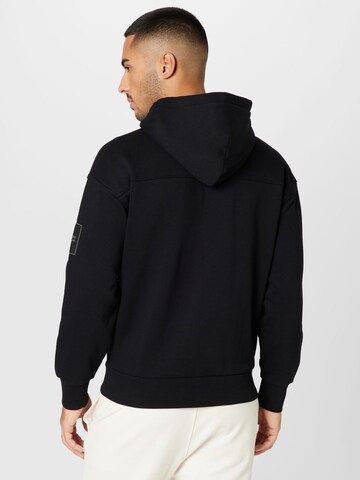 TOM TAILOR DENIM Zip-Up Hoodie in Black