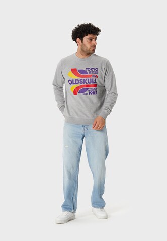 Oldskull Sweatshirt 'Retro Tokyopolis' in Grey