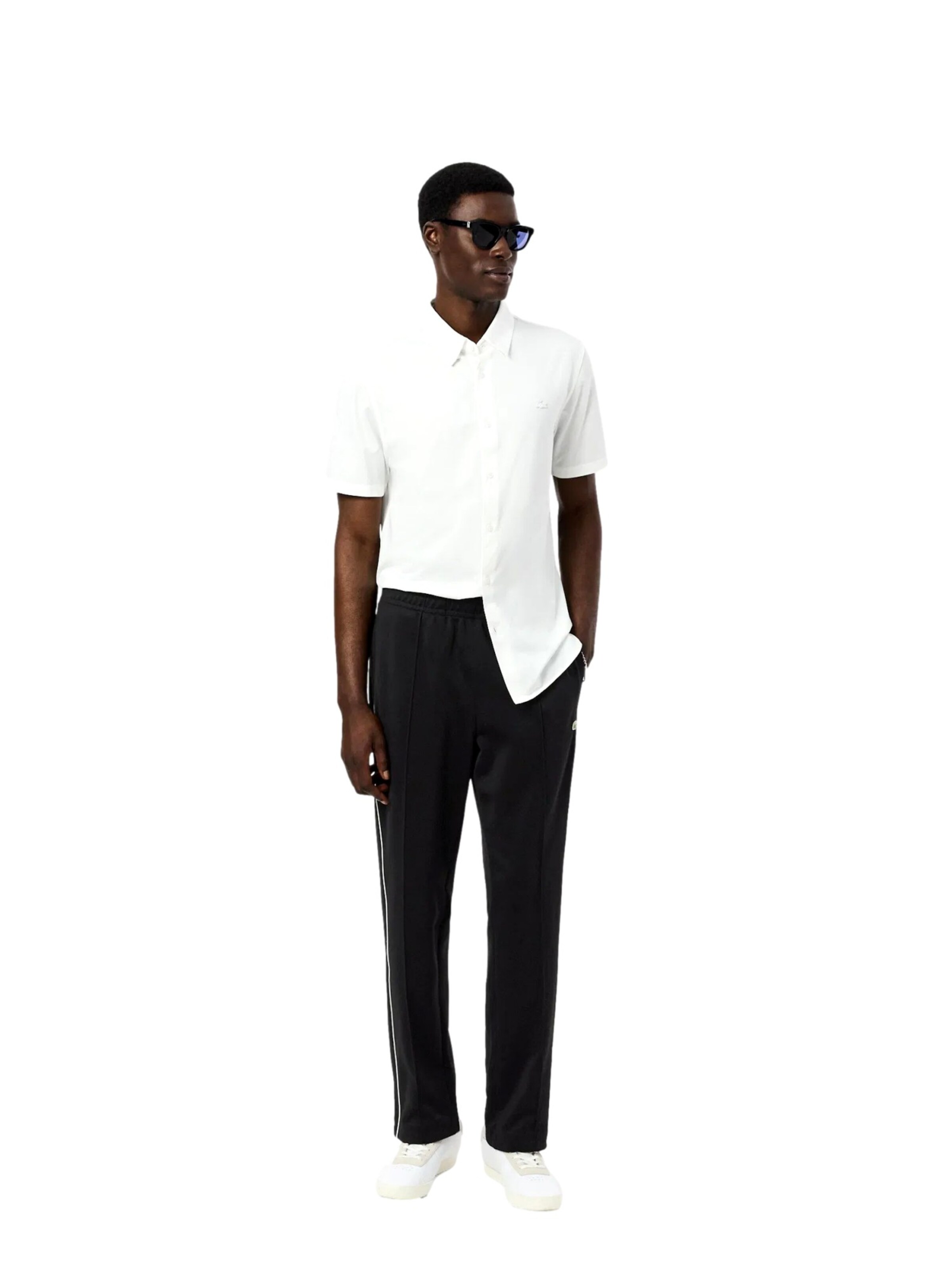Regular Pantalon de sport LACOSTE en noir : devant