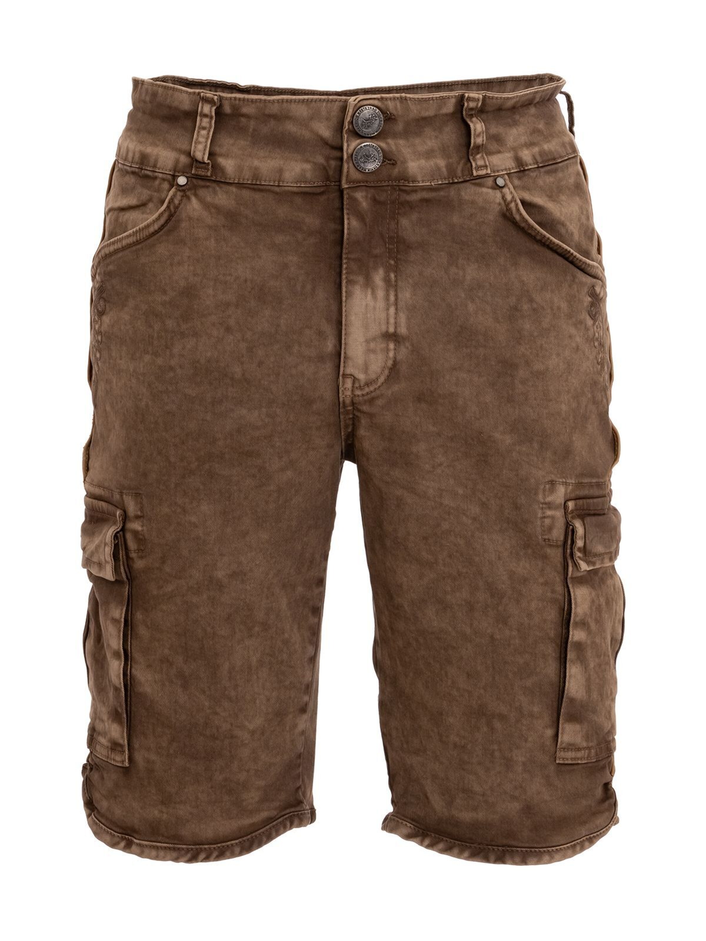 HANGOWEAR Regular Traditional Pants 'HECTOR CARGO' in Brown: front