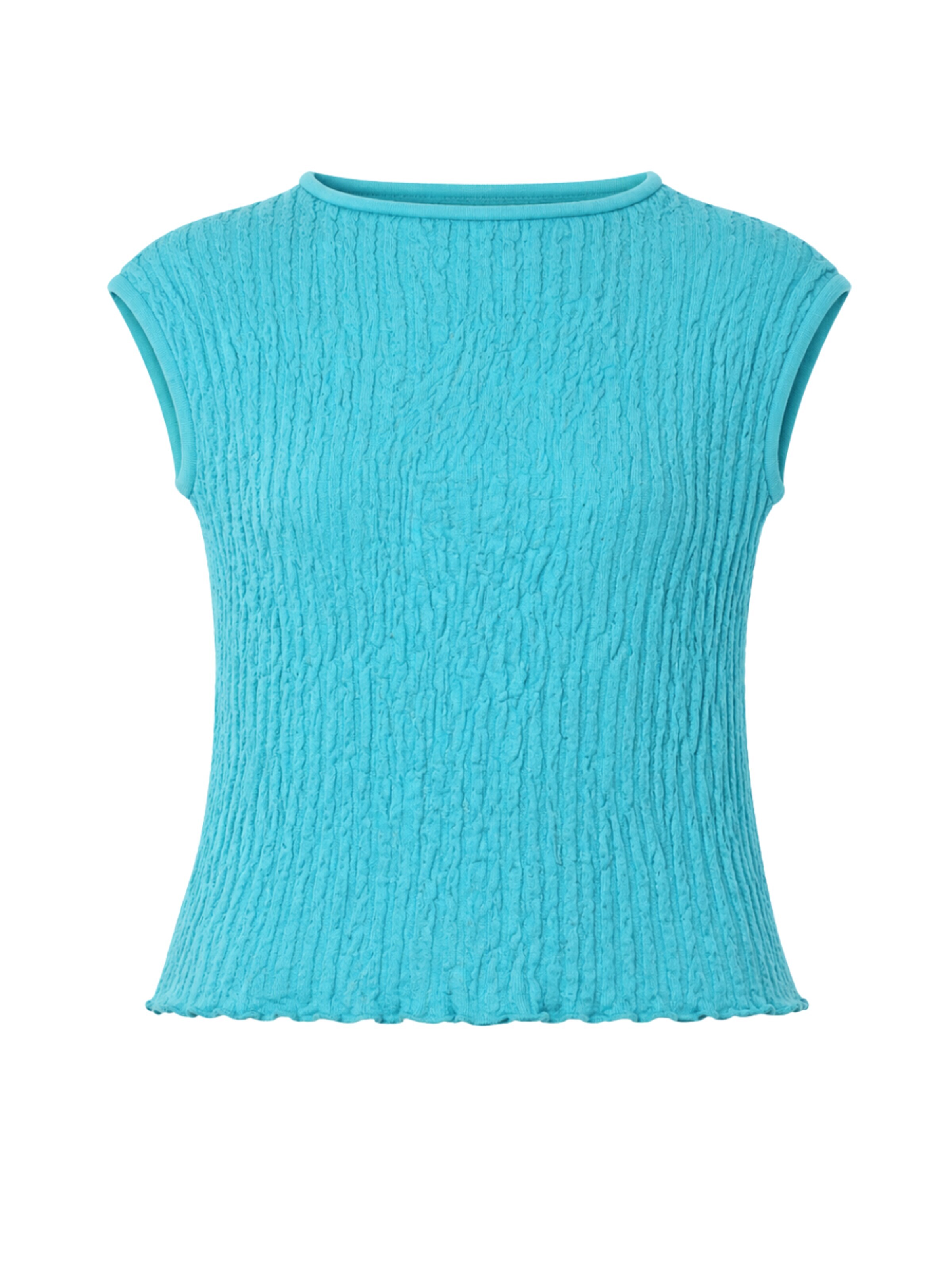 Süel knitwear Knitted top 'Wrinkled Texture' in Blue: front