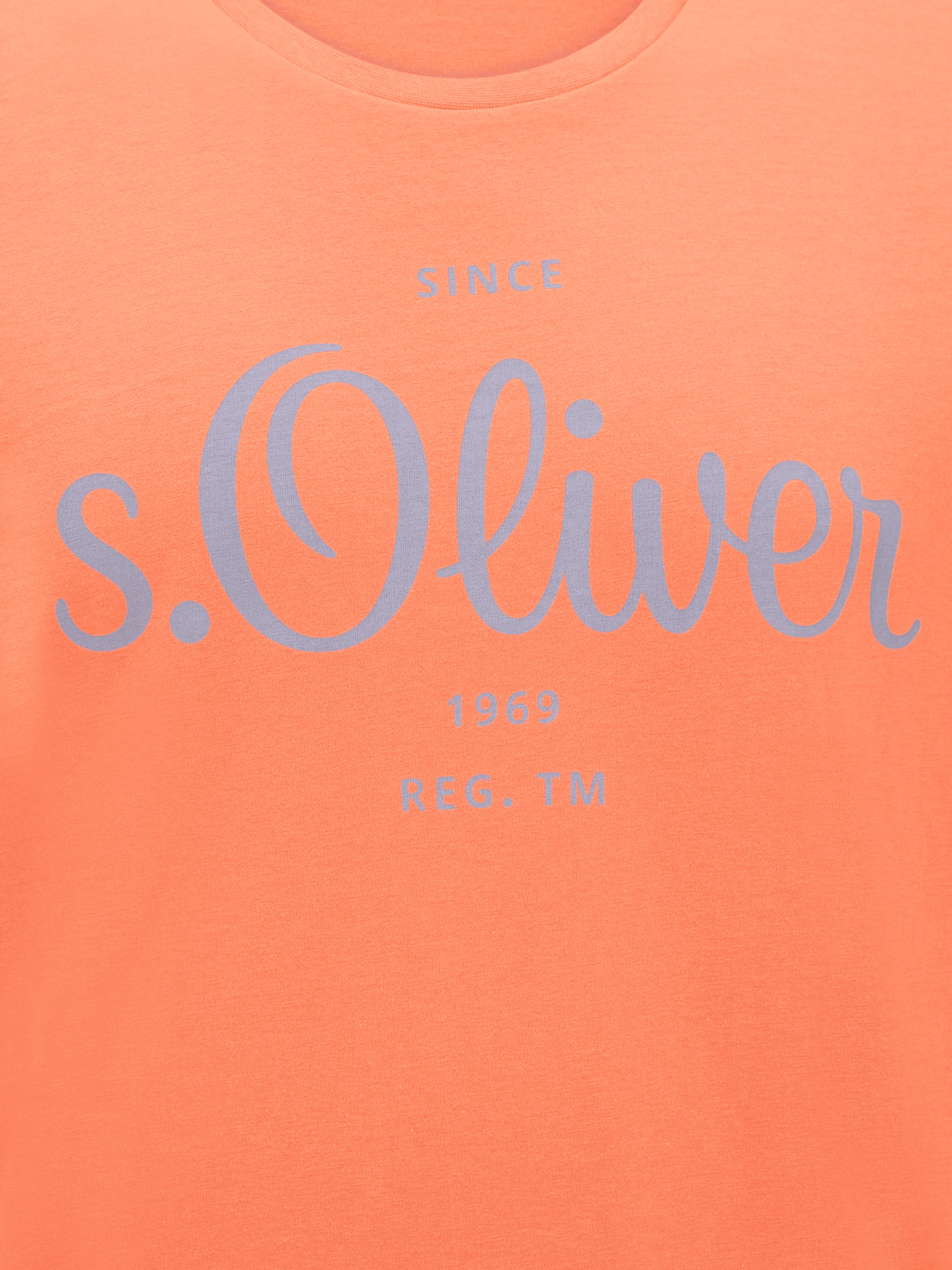 Männer Große Größen s.Oliver Men Big Sizes T-Shirt in Hellorange - EO70600