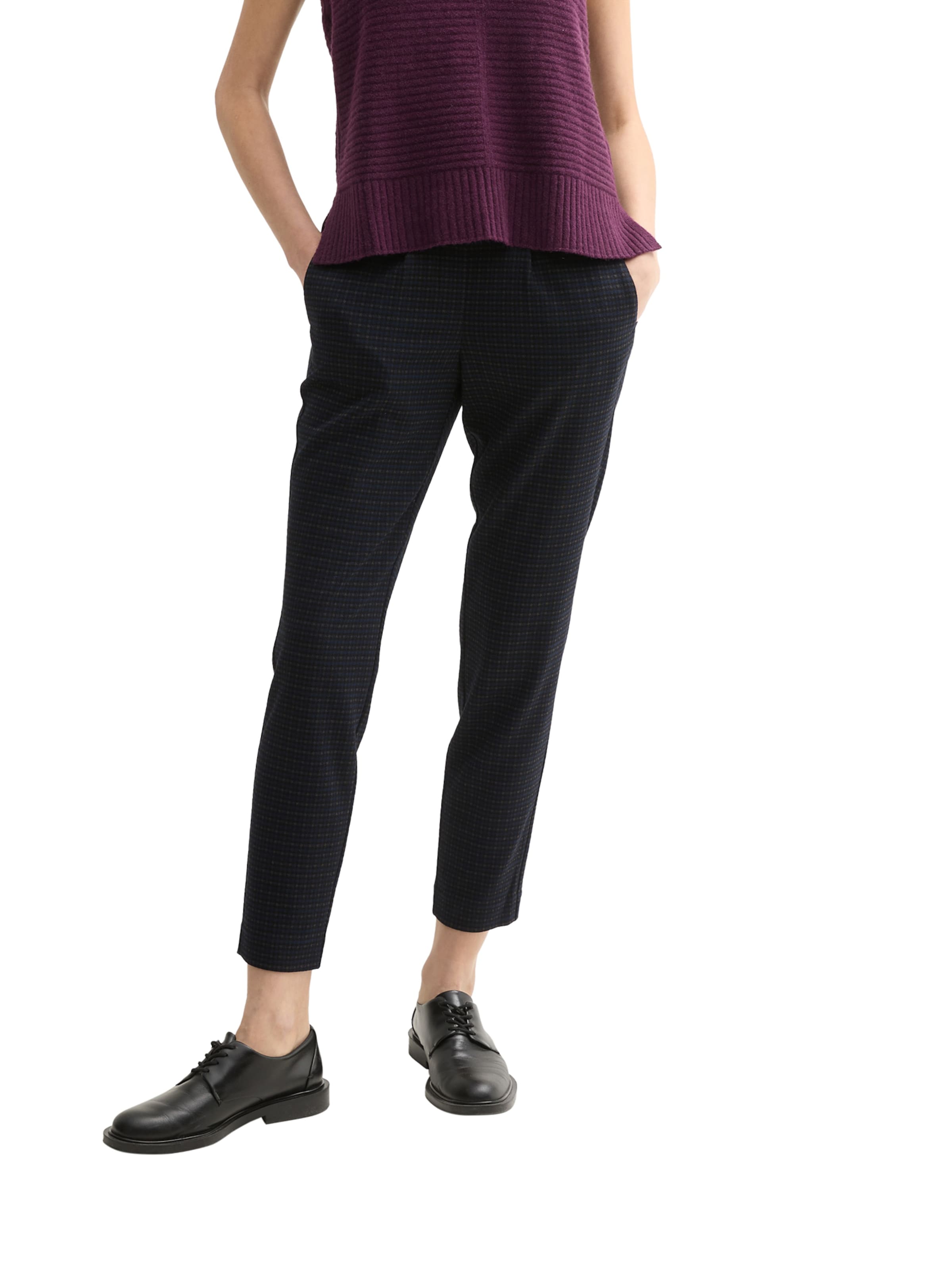 Regular Pantalon à pince TOM TAILOR en bleu : devant