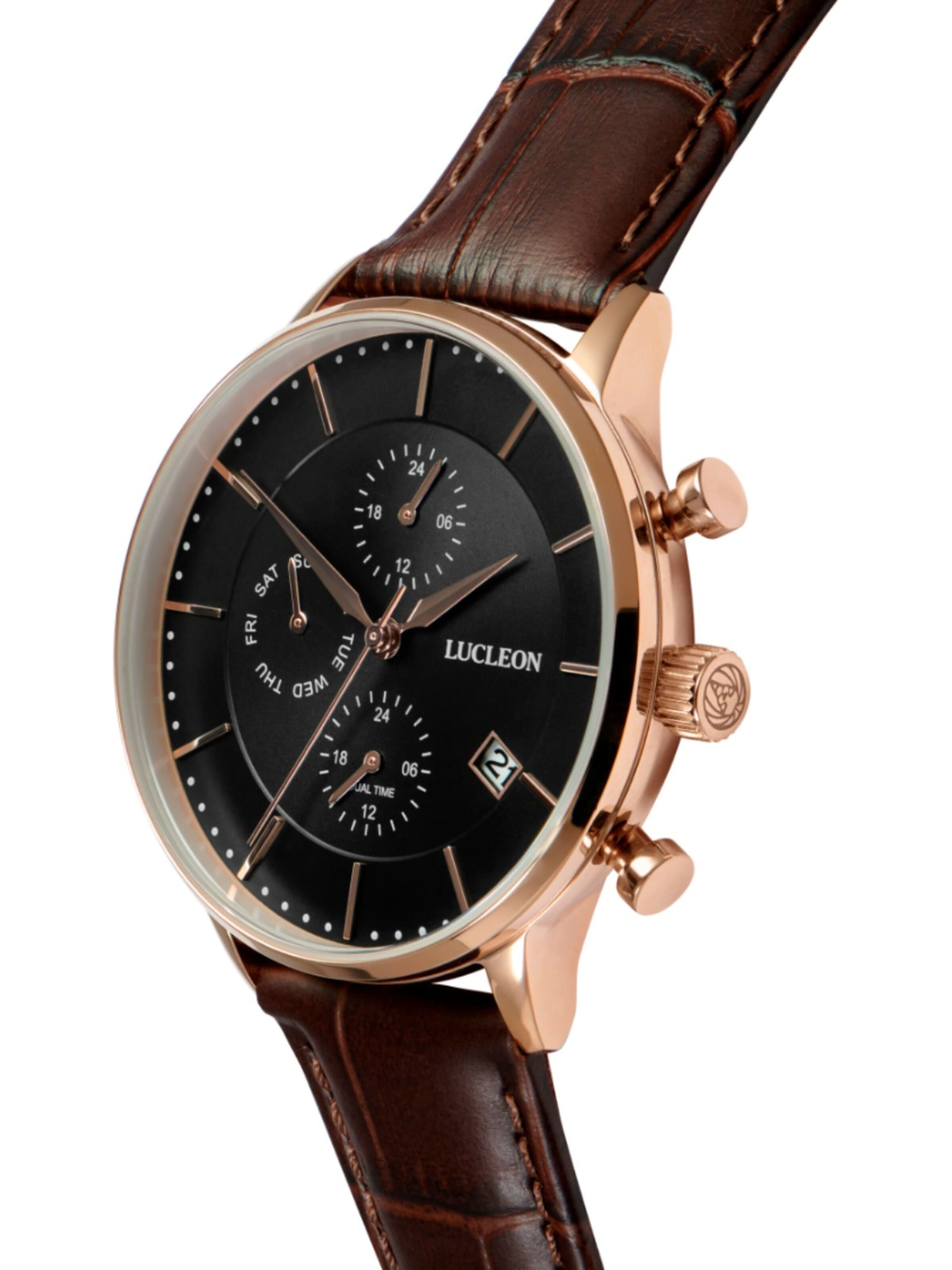 Lucleon Analog watch 'Laurens' in Brown
