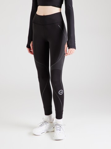 Skinny Pantaloni sportivi 'TruePace' di ADIDAS BY STELLA MCCARTNEY in nero: frontale