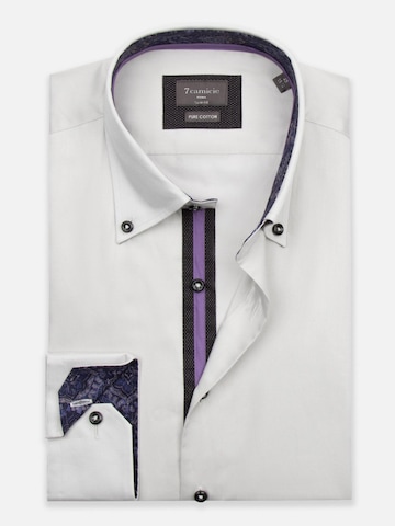 Coupe slim Chemise business 'Roma Iconic Satin Man Shirt Green' 7Camicie en gris