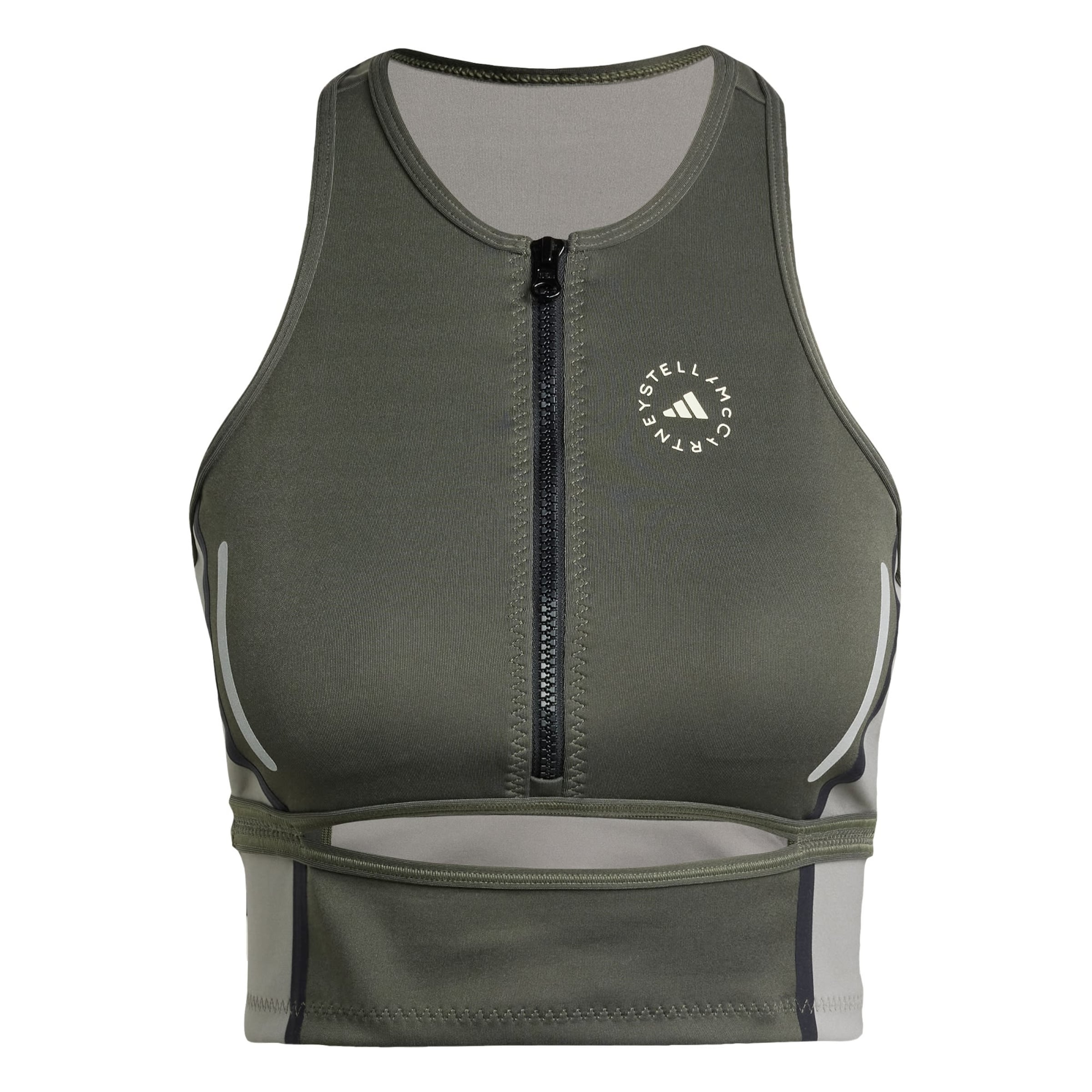 ADIDAS BY STELLA MCCARTNEYSportski top 'High Neck Crop' - siva boja: prednji dio
