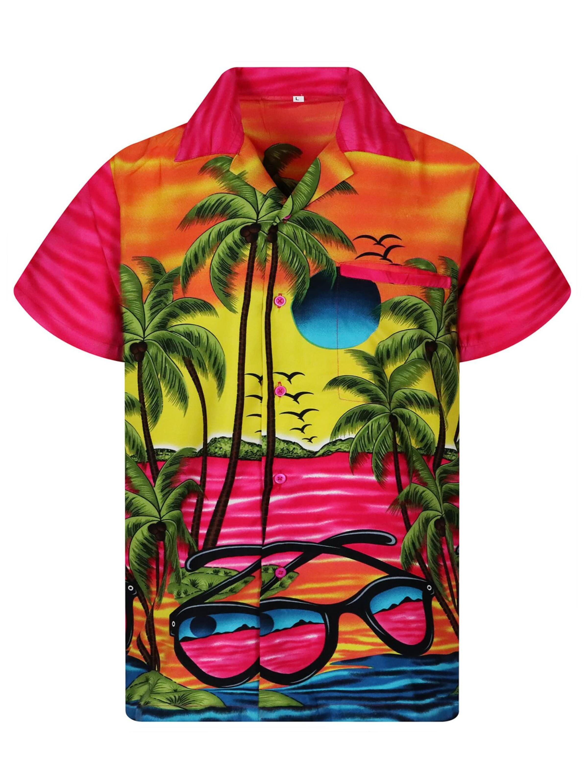 Maglietta 'Sunglasses' di King Kameha in rosa: frontale