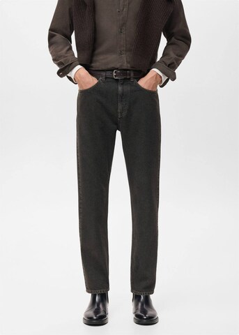 MANGO MAN Tapered Jeans 'Lori' in Brown: front