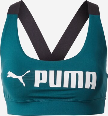 PUMA Спортивный бюстгальтер в Зеленый: спереди