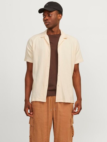JACK & JONES Comfort Fit Skjorte 'MYKONOS' i hvid: forside